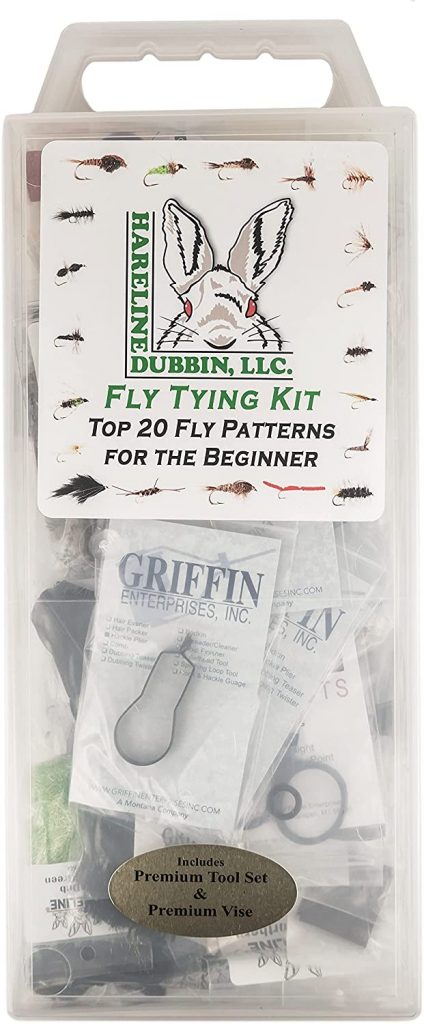Hareline Fly Tying Material Kit with Premium Tools and Vise
